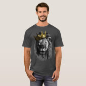 King Lion mit Crown Street Art T-Shirt (Vorne ganz)