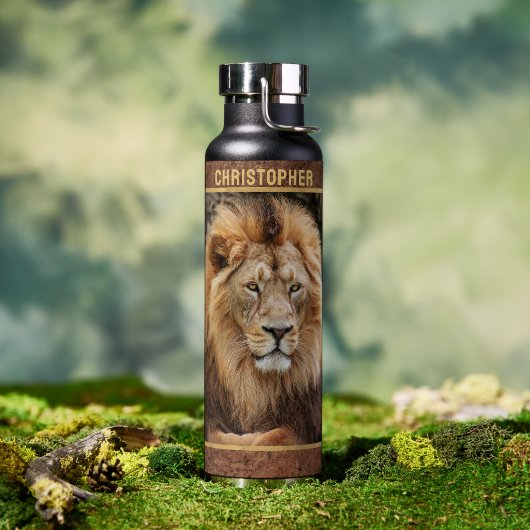 King Lion Name Trinkflasche (Außenbereich)