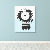 King Lion Nordic Colorblock Kinderzimmer Leinwanddruck (Insitu (Holzboden))