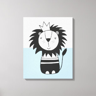 King Lion Nordic Colorblock Kinderzimmer Leinwanddruck