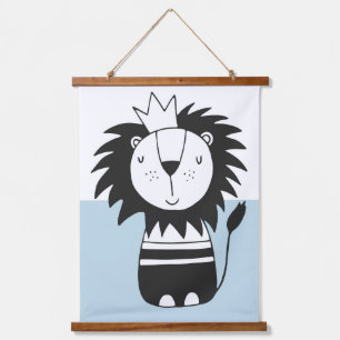 King Lion Nordic Colorblock Wandteppich Mit Holzrahmen