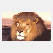 King Lion Rechteckiger Aufkleber (Vorderseite)