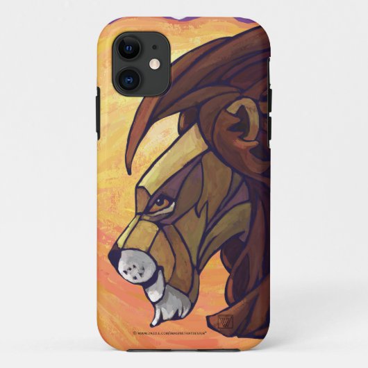 King Lion über Orange Case-Mate iPhone Hülle (Rückseite)