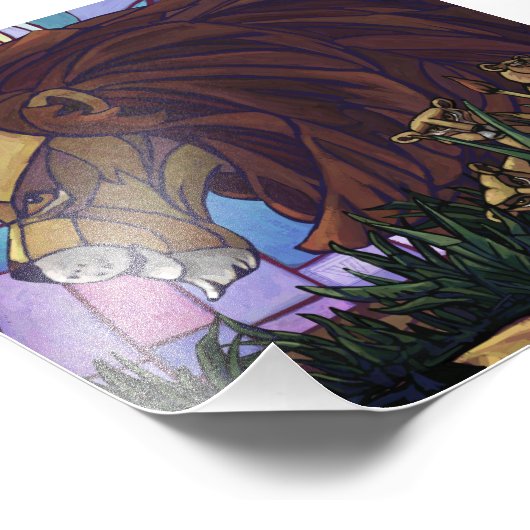 King Lion und Cubs Fotodruck (Ecke)