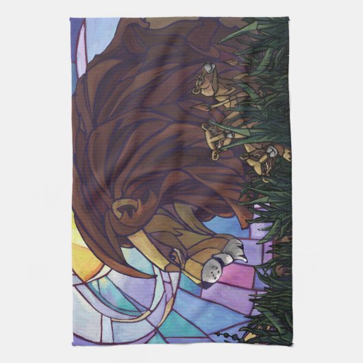 King Lion und Cubs Geschirrtuch (Vertikal)