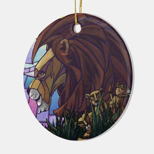 King Lion und Cubs Keramikornament (Links)
