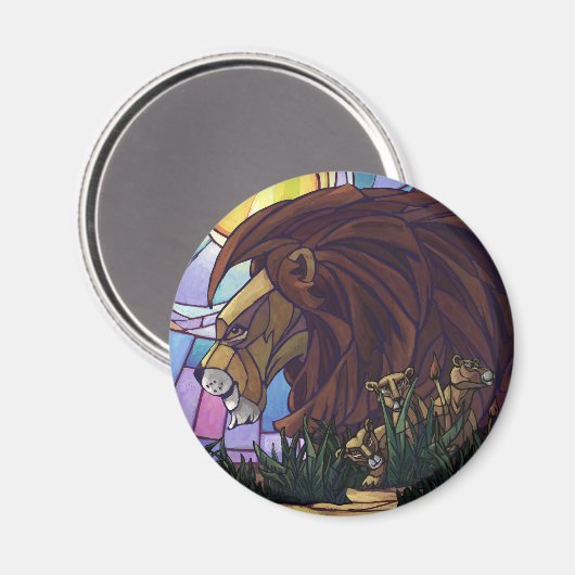 King Lion und Cubs Magnet (Vorderseite/Rückseite)