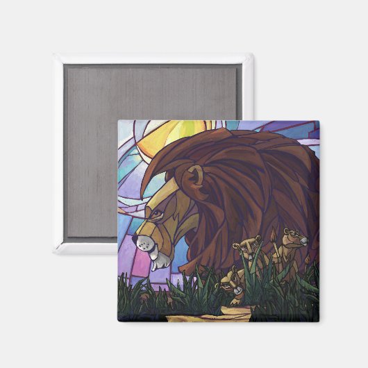 King Lion und Cubs Magnet (Vorderseite/Rückseite)