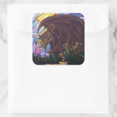 King Lion und Cubs Quadratischer Aufkleber (Tasche)