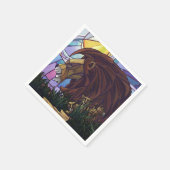King Lion und Cubs Serviette (Ecke)