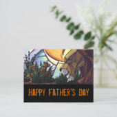 King Lion und Cubs Vatertag Postkarte (Stehend Vorderseite)