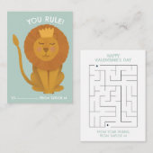 King Lion You Rule Classroom Valentine Card Mitteilungskarte (Vorne/Hinten)