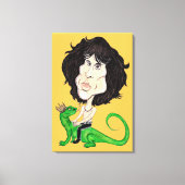 King Lizard Rockstar Karikatur Zeichnend Leinwand (Vorderseite)