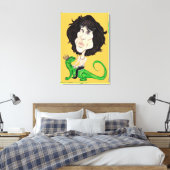 King Lizard Rockstar Karikatur Zeichnend Leinwand (Insitu (Schlafzimmer))
