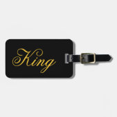 King Luggage Tag mit Lederband Gepäckanhänger (Vorderseite horizontal)