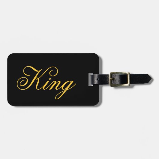 King Luggage Tag mit Lederband Gepäckanhänger (Vorderseite horizontal)