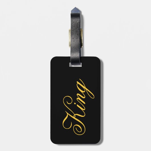 King Luggage Tag mit Lederband Gepäckanhänger (Rückseite vertikal)