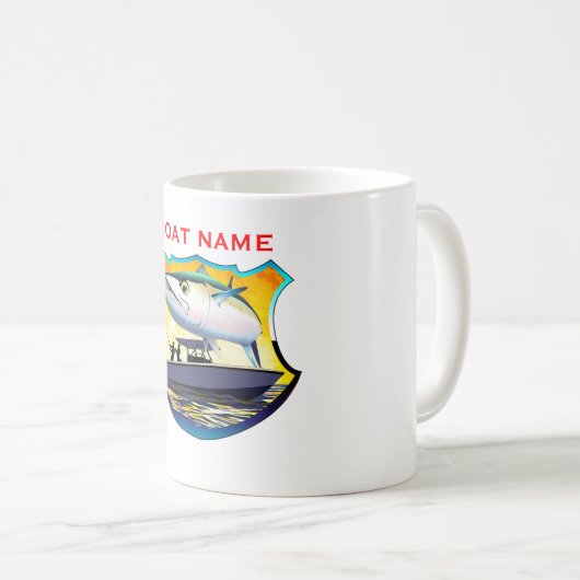 King Mackerel Fishing Center Console Boot Kaffeetasse (VorderseiteRechts)