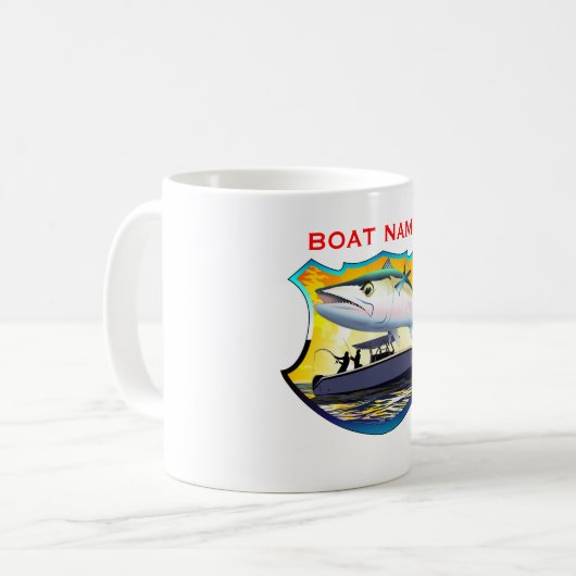 King Mackerel Fishing Center Console Boot Kaffeetasse (Vorderseite Links)