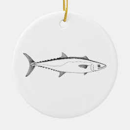 King Mackerel Line Art Keramik Ornament