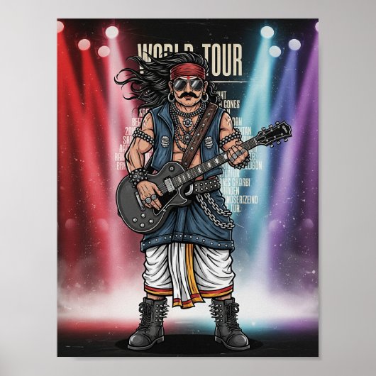 King Mahabali World Tour | Funny Onam Konzert Poster (Vorne)