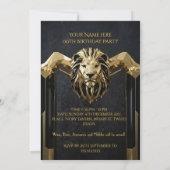 King Marble Black Gold Birthday Party Mens Mans Einladung (Rückseite)