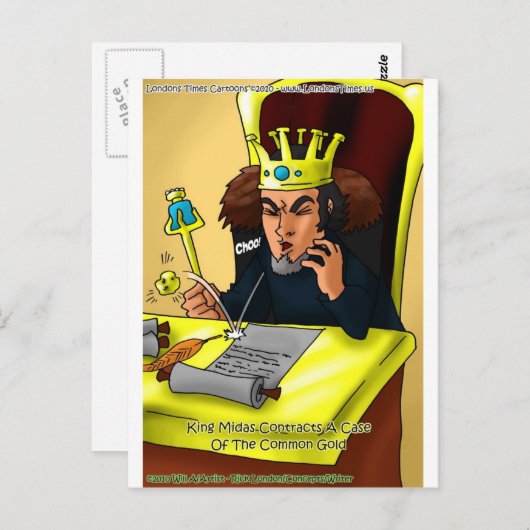 King Midas Catches Common Gold Funny Gifts T-Shirt Postkarte (Vorne/Hinten)