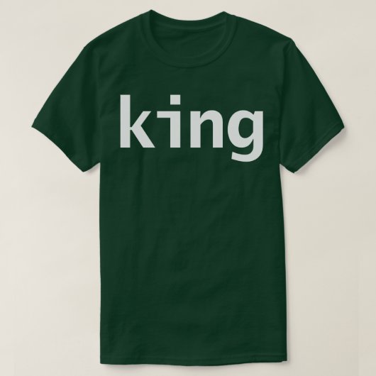 King Minimal Typografie White Text T-Shirt (Design vorne)