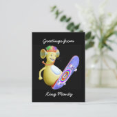 King Monty on Skate Board Postkarte (Stehend Vorderseite)