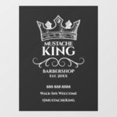 King Mustache Barbershop Business Fensteraufkleber (Blatt)
