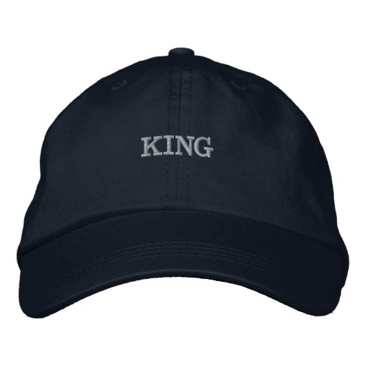 KING Name Printed Navy Farbhut gut cool Bestickte Baseballkappe (Vorderseite)