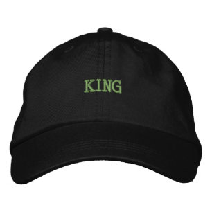 KING Name Schrift Voll Schwarz Baumwolle Hübsche-M Bestickte Baseballkappe