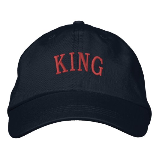King Name Text bestickte Hüte Caps (Vorderseite)
