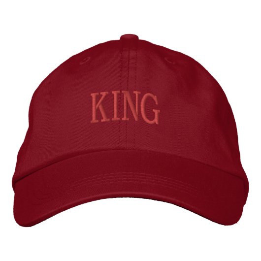 King Name Text gedruckt Stilvoll Stickereihut Bestickte Baseballkappe (Vorderseite)