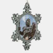 King Neptune 2 Schneeflocken Zinn-Ornament (Links)