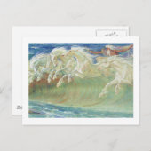 KING NEPTUNE'S PFERS REITEN DIE WELLEN POSTKARTE (Vorne/Hinten)