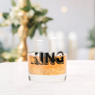 KING Nummer Eins Beschriftung Whiskyglas