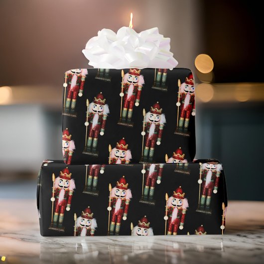 King Nutcracker Black Soldier Weihnachten Geschenkpapier