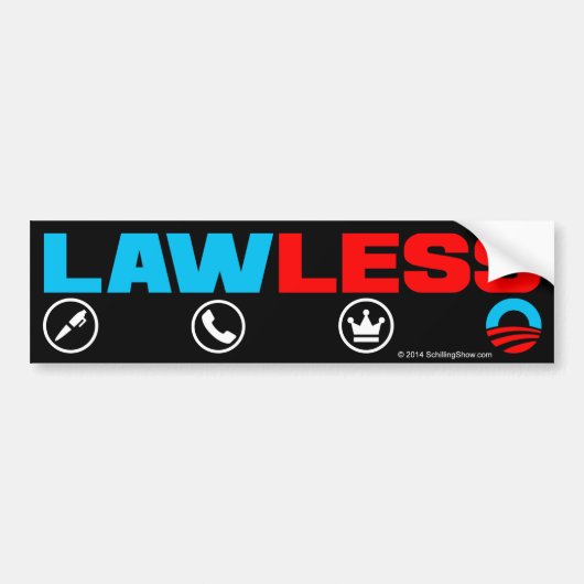 King Obama Lawless Bumpersticker Autoaufkleber (Vorne)