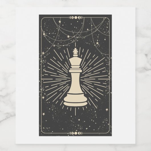 King- oder Kaiserzauberkarten für okkultes Tarot Weinetikett (Einzelnes Label)