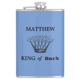 King of Bark Funny Blue Flachmann