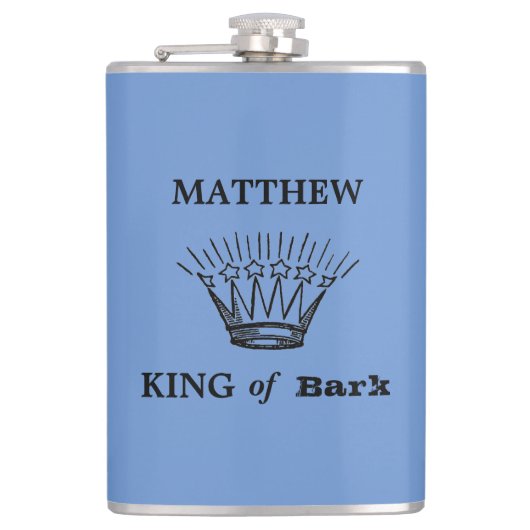 King of Bark Funny Blue Flachmann (Vorderseite)