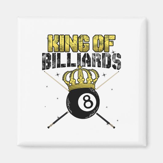 King of Billiards Pool Queue Snooker Billiard-Spie Magnet (Vorne)