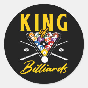 King of Billiards Pool Snooker Billard Racker Cue Runder Aufkleber