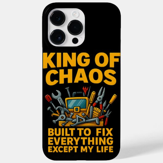 King of Chaos iPhone 14 Pro Max Case Funny Tool (Rückseite)