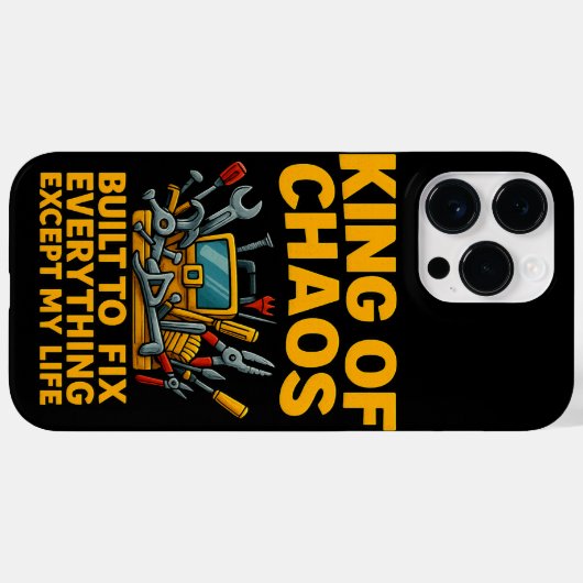 King of Chaos iPhone 14 Pro Max Case Funny Tool (Rückseite (Horizontal))
