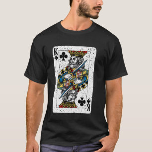 King of Clubs Decke Kartenspielen Vintag Retro T-Shirt