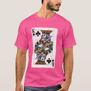 King of Clubs Decke Kartenspielen Vintag Retro T-Shirt