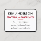 King of Clubs Foto Schwarz-weißer Poker Player Visitenkarte (Rückseite)