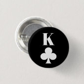 King of Clubs - Playing Card Symbol Classic Button (Vorne & Hinten)